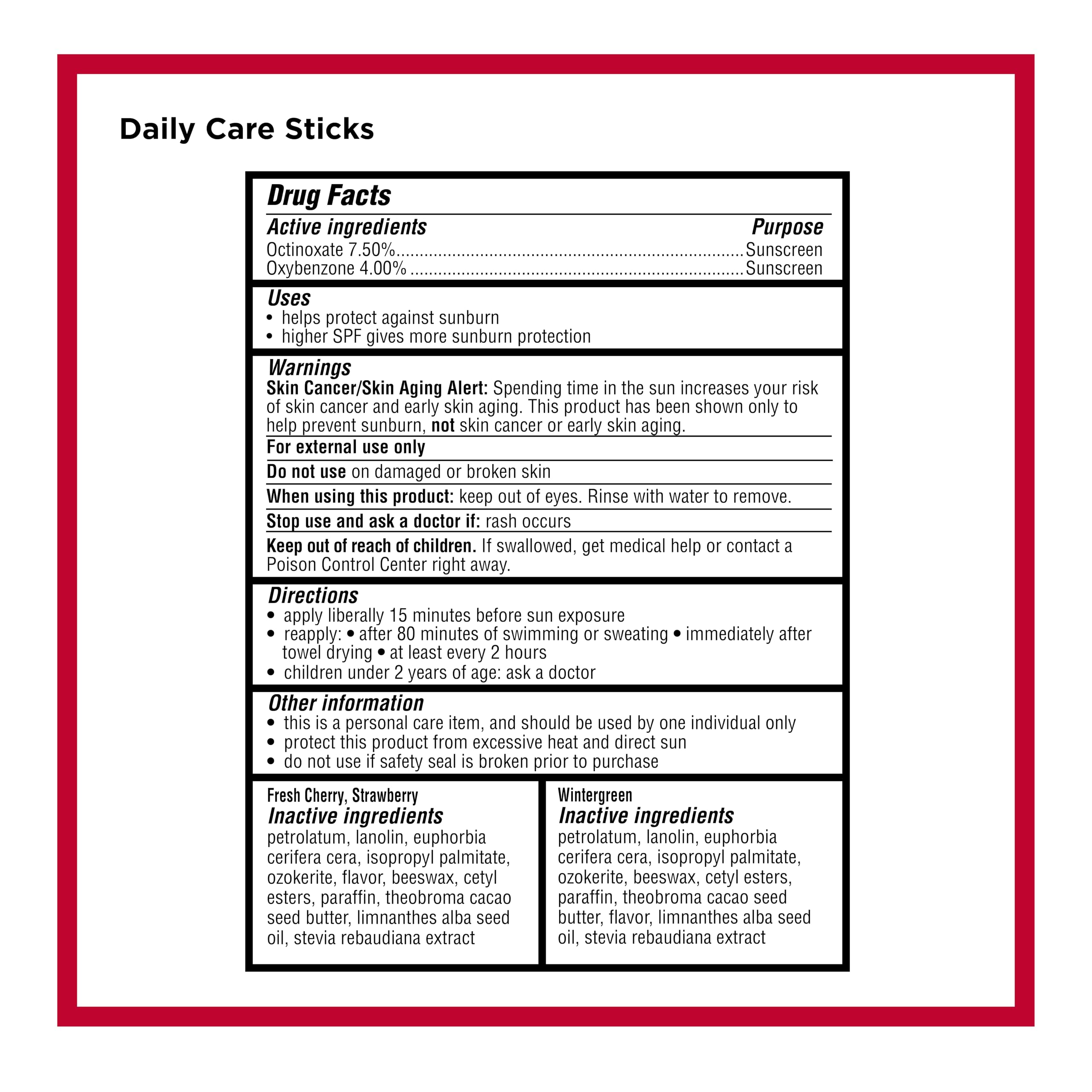 Carmex - Ein Beutel mit 9 feuchtigkeitsspendenden Lippenbalsam mit Carmex Daily Care Sonnencreme, inklusive Wintergreen, Fresh Cherry und Strawberry Lippenbalsam (3 Tuben, 6 Riegel)