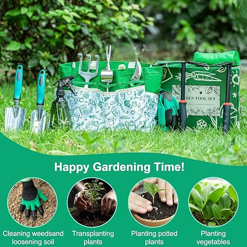 Miniatura 4 de Juego de herramientas de jardín para mujer, 12 herramientas de jardinería resistentes, bonitos suministros de jardinería, regalos para mujeres y