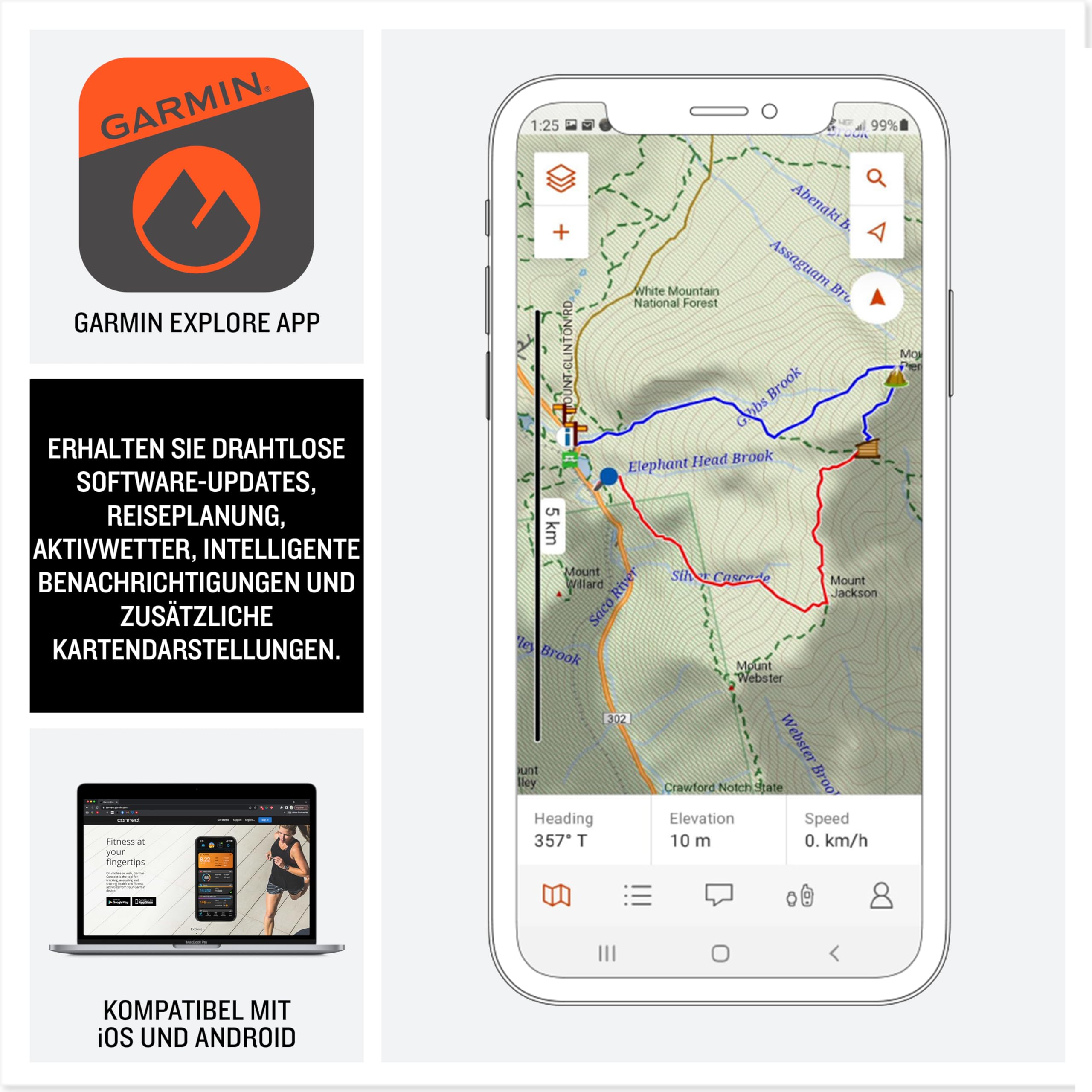 Garmin eTrex SE – Robustes GPS-Outdoor-Navi mit hochauflösendem 2,2“ MIP-Display, über 7 Tage Batterielaufzeit, wasserdicht nach IPX7, digitaler Kompass, kompatibel Explore App