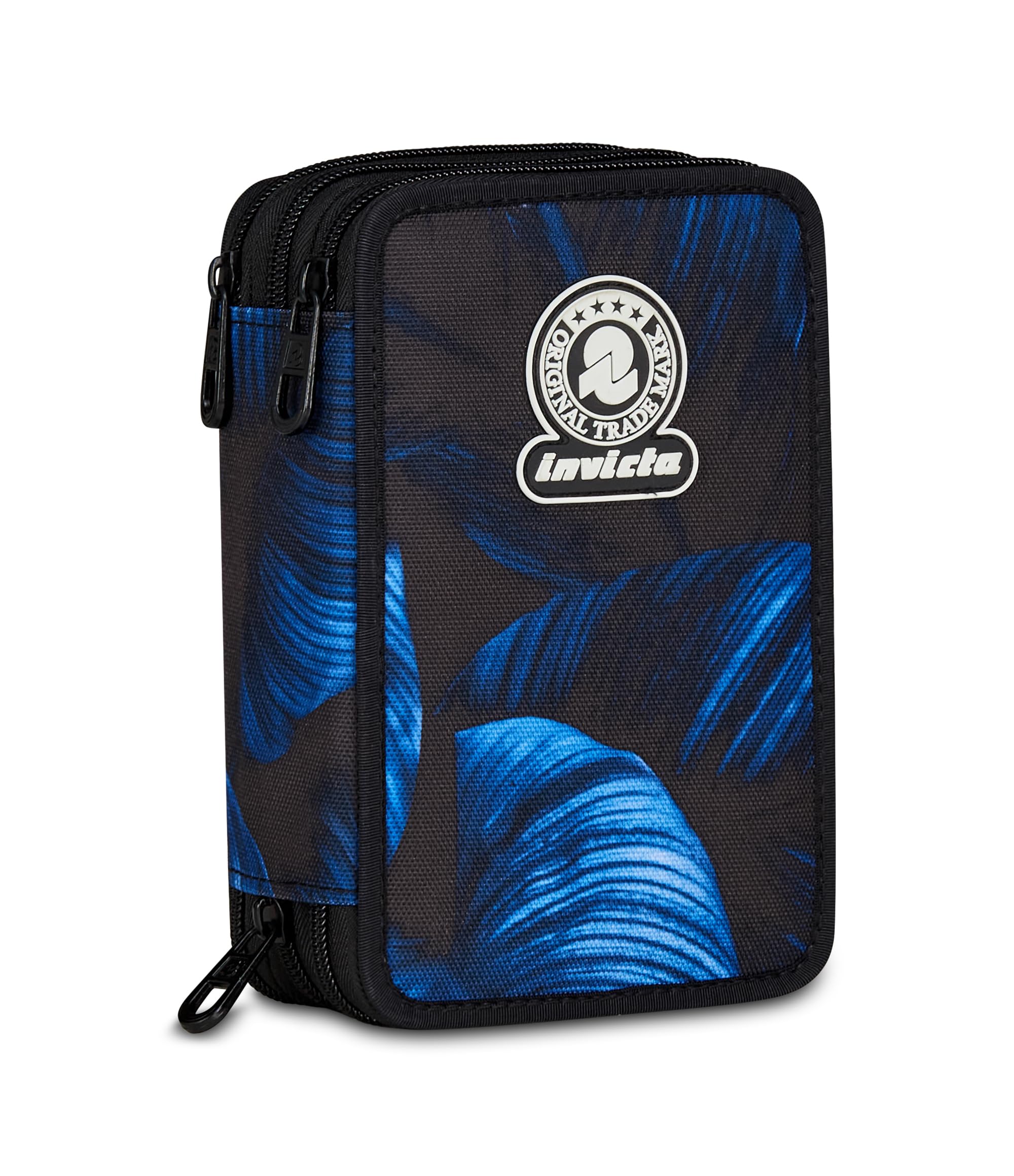 Invicta Astuccio Scuola 3 Zip Fantasy, Blu, Portapenne Triplo Scomparto Completo Di Penne, Matite, Colori, Accessori Zaino, Scuola Elementare, Bambina