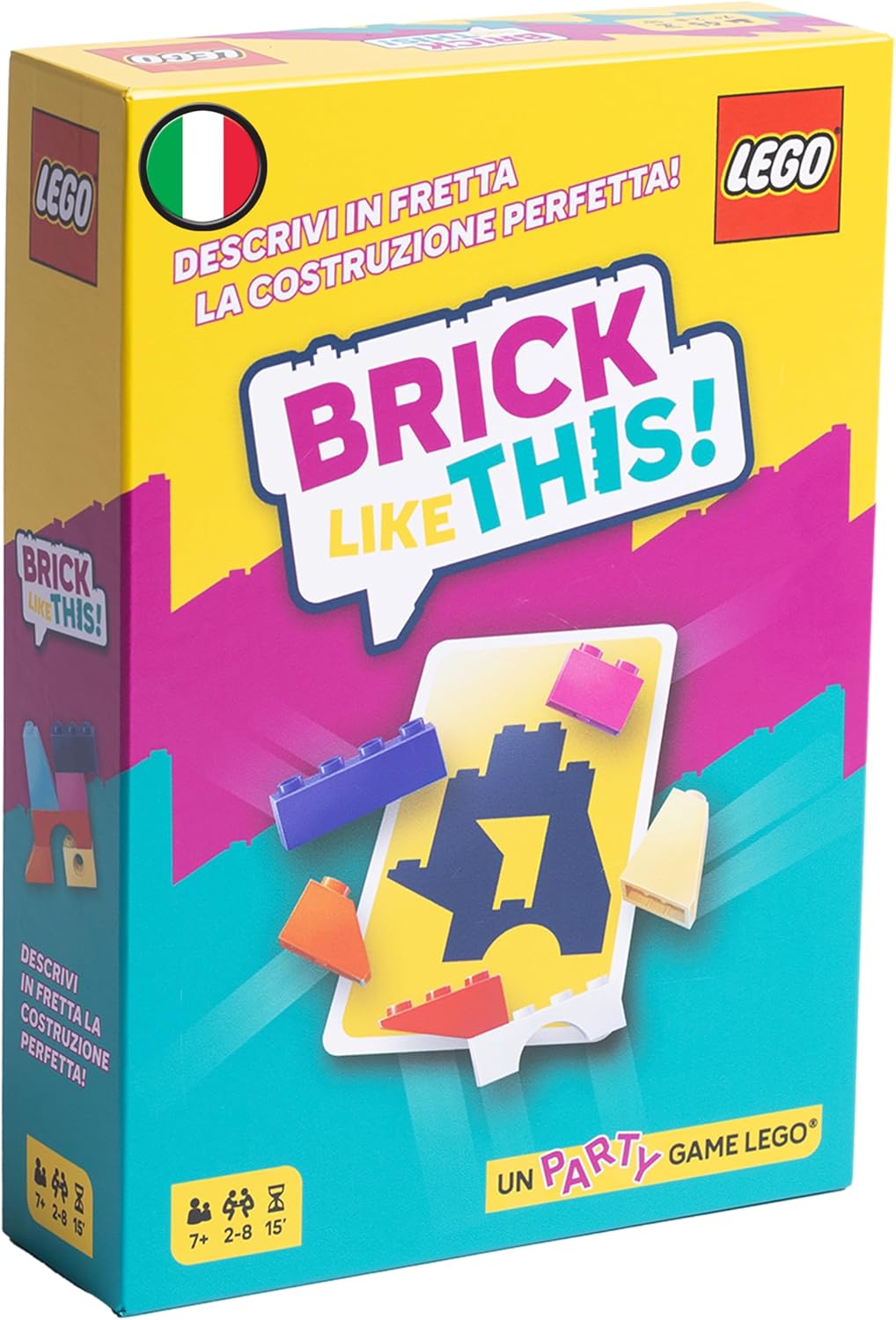 Asmodee – BRICK LIKE THIS – Gioco da Tavolo di Costruzioni | Gioco da Tavola LEGO Veloce e Divertente per Tutta la Famiglia – 2-8 Giocatori – 7+ Anni – 15 Minuti – Edizione Italiana