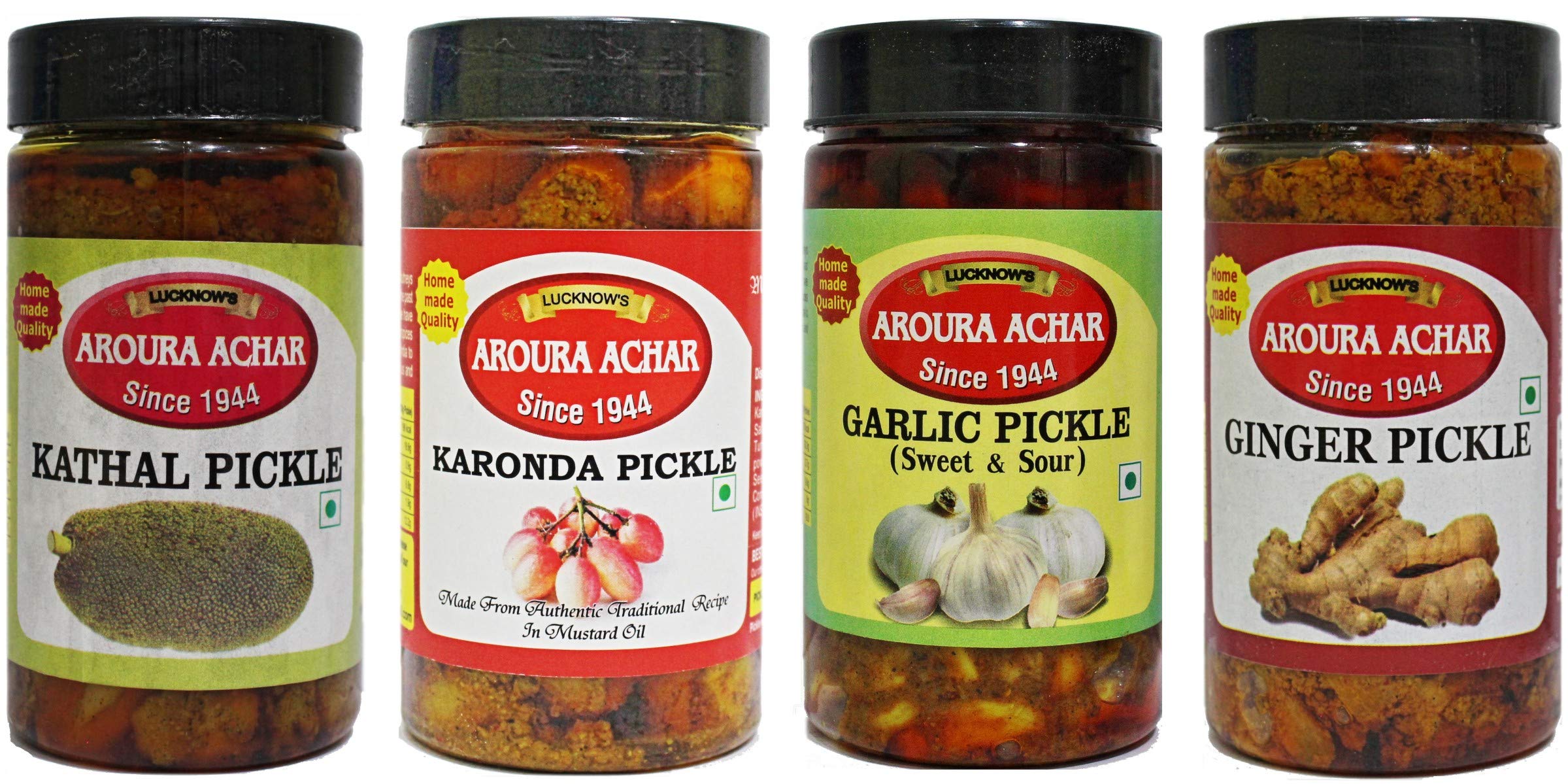 LUCKNOWS AROURA ACHAR SINCE 1944 Exclusive Pickle Combo (Kathal, Karonda, Garlic, Ginger Pickle, 200g x 4) (B07R17PRTR) Amazon Price History, Amazon Price Tracker