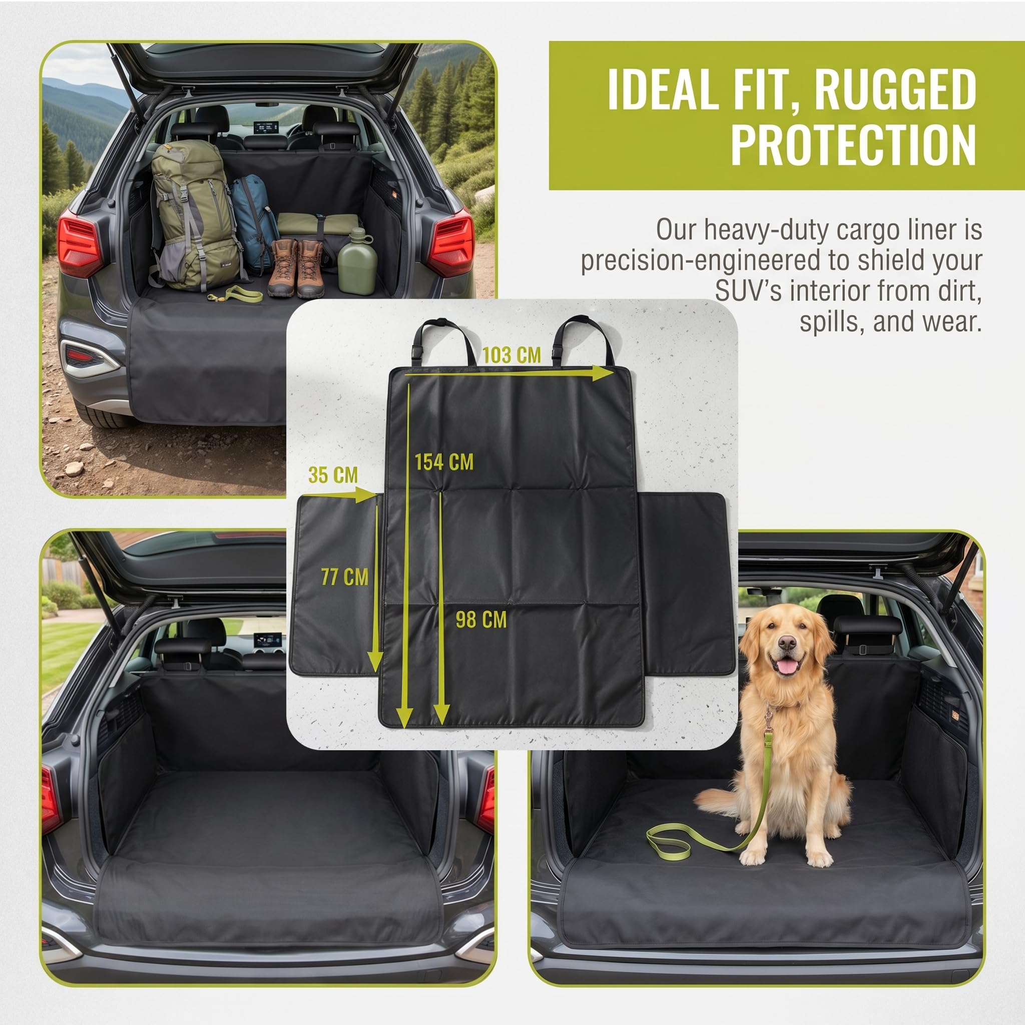 bonVIVO Coprisedile Auto per Cani - Telo Impermeabile Antiscivolo per Sedili Auto e Bagagliaio SUV - Copertura Universale Protezione Interni Macchina - Accessori Viaggio per Animali Domestici