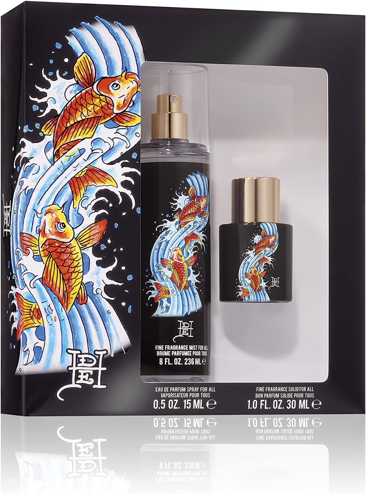 Koi Wave Eau de Parfum Spray 2 Piece Gift Set, Unisex Fragrance for Men and Women