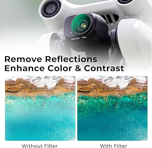 Miniatura 3 de K&F Concept Polarizadores circulares CPL Filtro compatible con DJI Mini 3/Mini 3 Pro Drone CPL Filtro con 28 multicapa HD de vidrio óptico