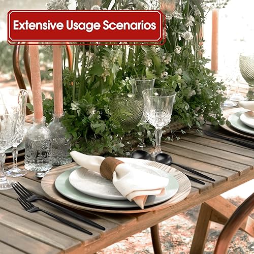 Miniatura 6 de Juego de cubiertos negro mate, juego de cubiertos de acero inoxidable de 40 piezas, servicio para 8, juego de utensilios de acabado satinado, juego