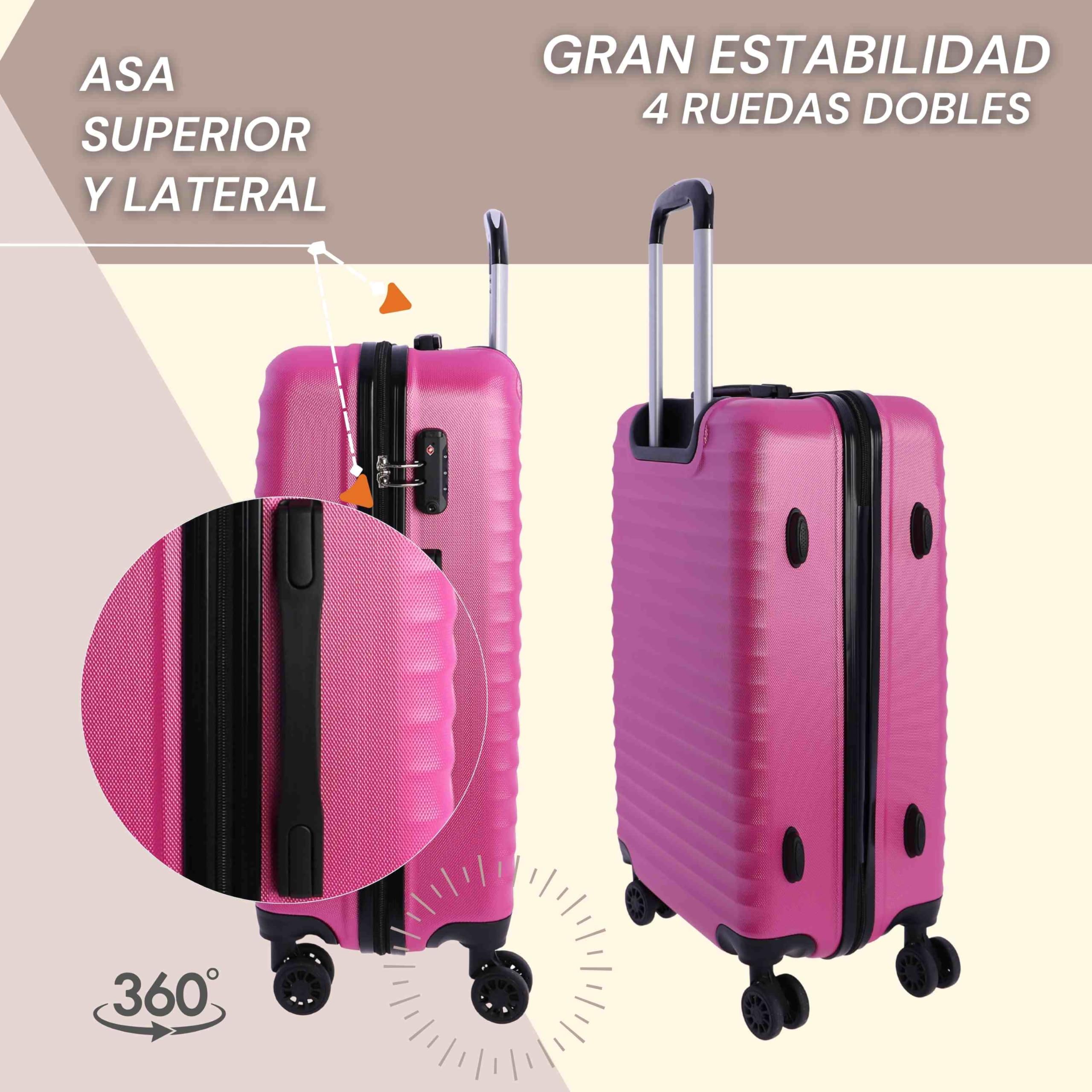 DON ALGODON Maleta Mediana 23 kg | Maleta de Viaje Rígida con 4 Ruedas Dobles 360º, Candado TSA y Asa Telescópica | Equipaje Resistente al Agua para Viajes en Avión — view 6