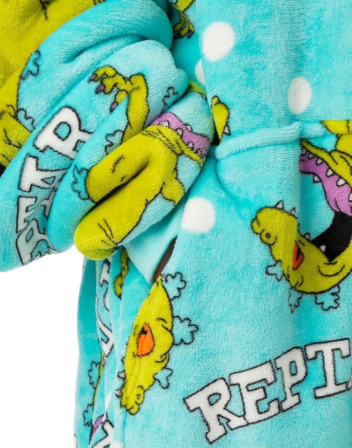 Rugrats Women's Blue Vuddie Blanket Hoodie | Wrap Yourself in Reptar Comfort with this Reptar Vuddie | One Size Fits All