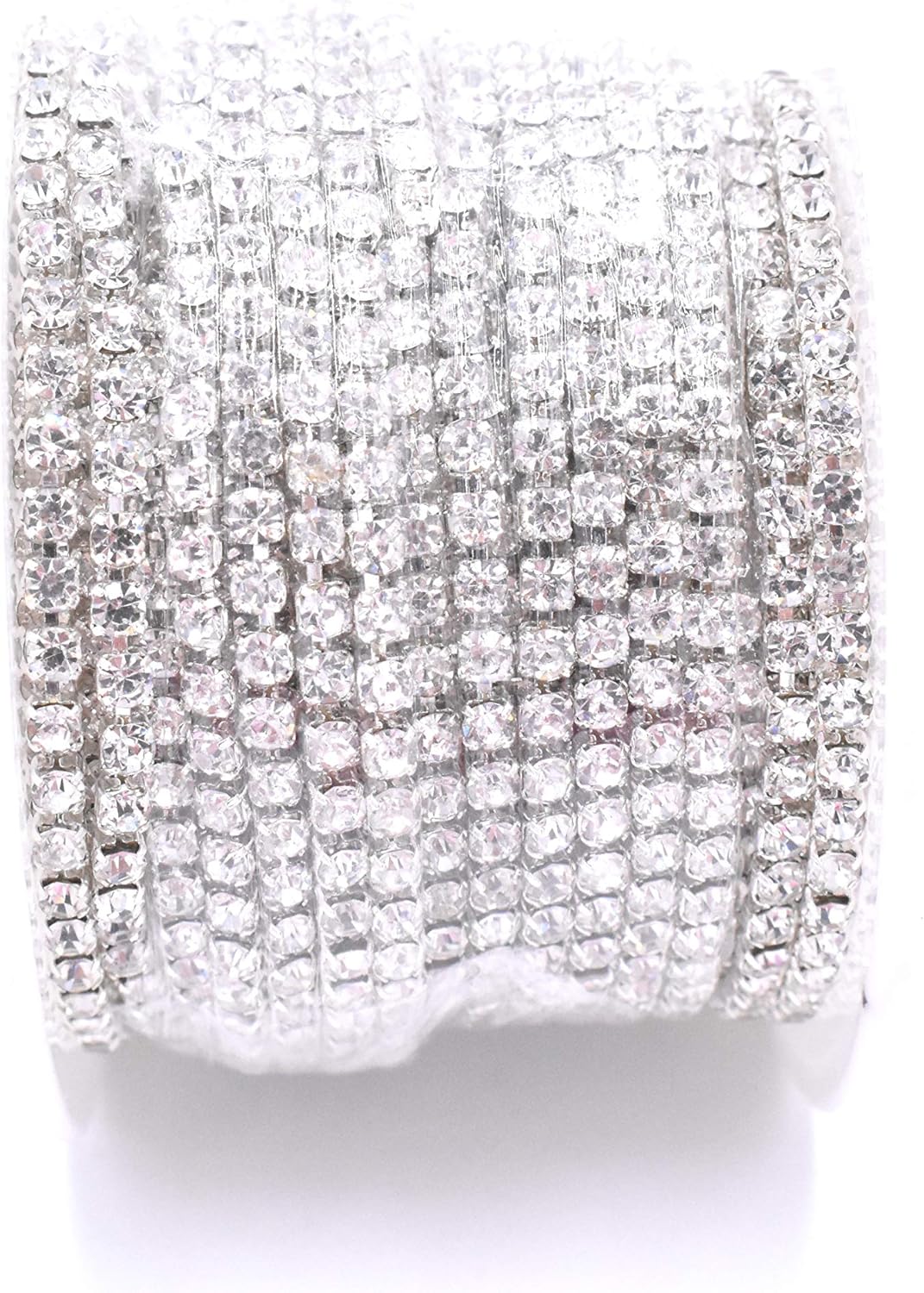 11 Yard Crystal Rhinestone Close Chain Trim Sewing Craft 2.5mm Silver Color