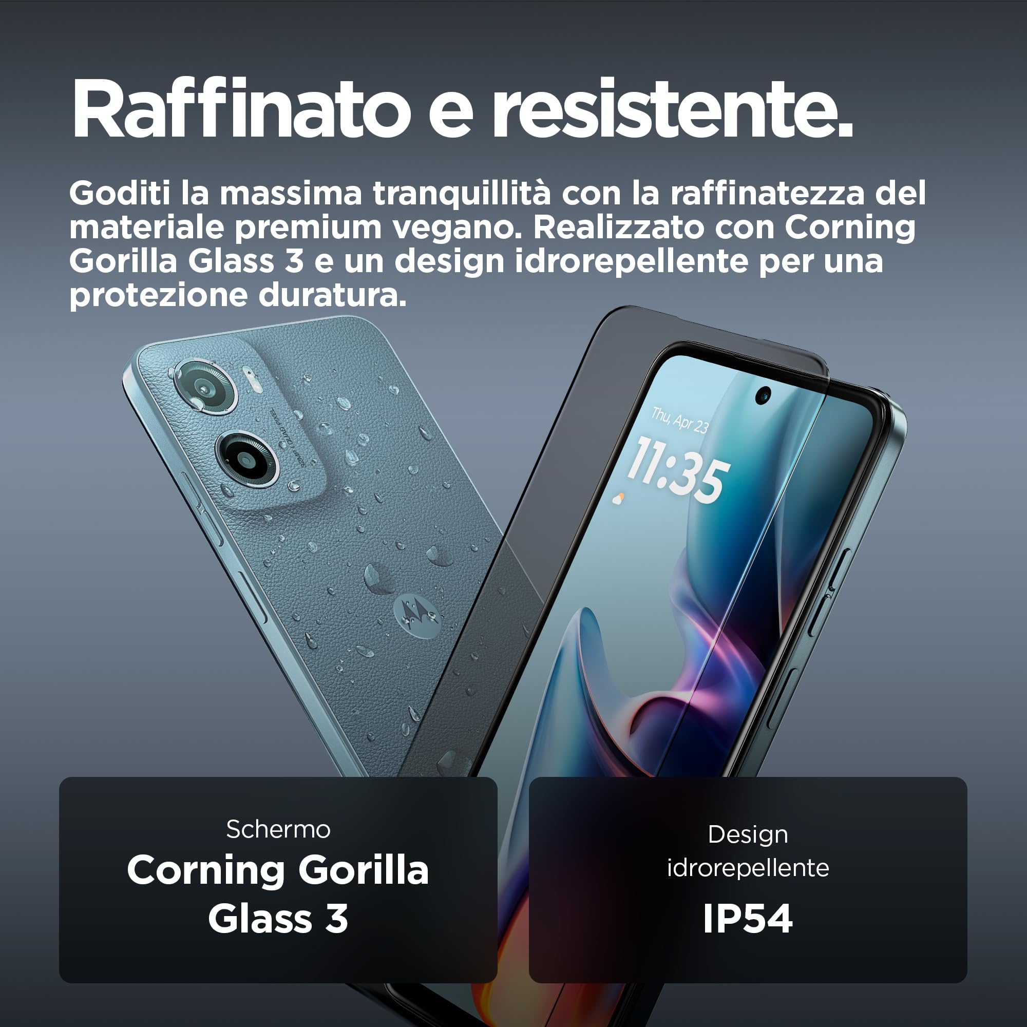 Motorola moto e15 (2/64GB, Fotocamera da 32MP + sensore antisfarfallio, Display 6.67" HD+ 90Hz Corning® Gorilla® Glass 3, 5200mAh, MediaTek Helio G81 Extreme, Android 14 Go Edition), Misty Blue