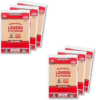 Joseph's Lavash Bread Value 6-Pack, Multigrain, Reduced Carb, Low Fat and Good Source of Fiber (5 Flatbreads per Pack, 30 Total), Fresh Baked