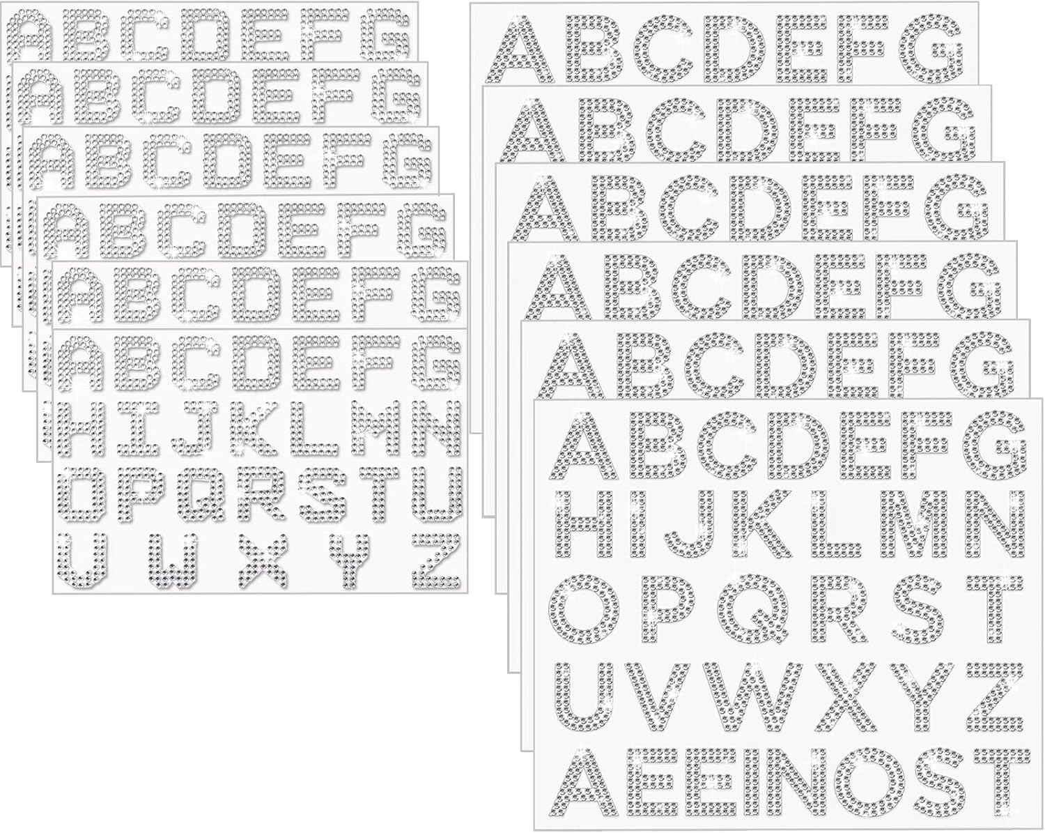 Aixoom Rhinestone Letters Stickers, 156 Pcs Rhinestone