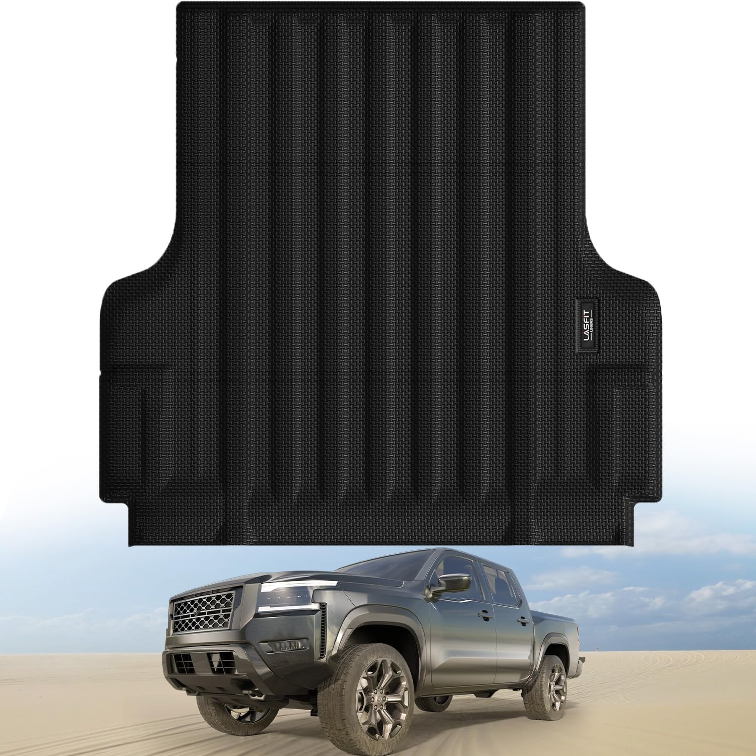 LASFIT Bed Mat for Nissan Frontier 2022-2025 5FT/59.5 inchs (Not Fit Drop-in Bed Liners), All Weather TPE Custom Fit Easy Clean Truck Bed Mat for Frontier 2022 2023 2024 2025 Crew Cab Bed Liner 2022-2025 Frontier | 5FT Bed Mat