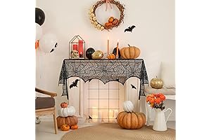 Halloween Fireplace Scarf: Cobweb Mantle Decoration for Spine-Tingling Ambiance
