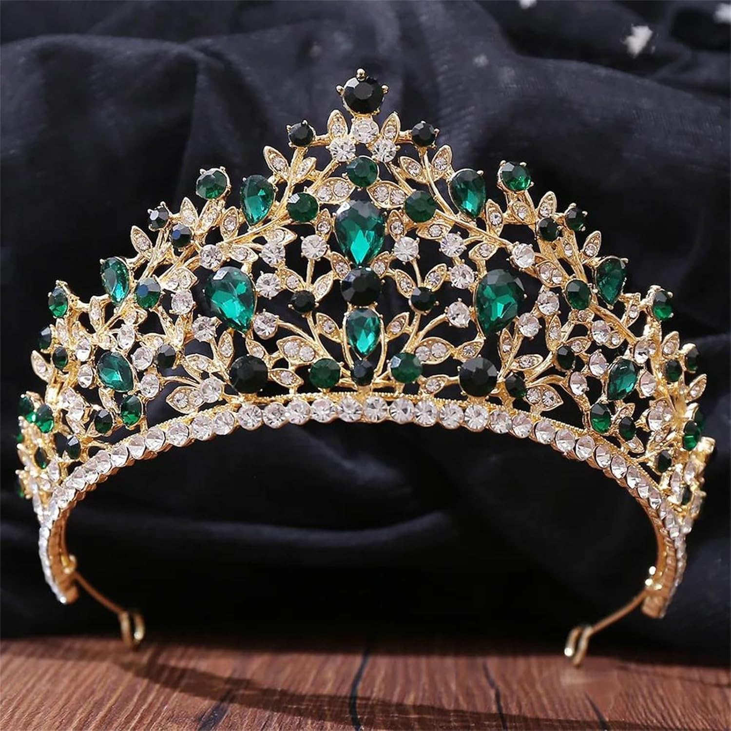 Retro Handmade Queen Crown For Women Sparkling Rhinestone Princess Tiara Bridal Headpieces Elegant Wedding Hair Accessories For Prom Banquet Party