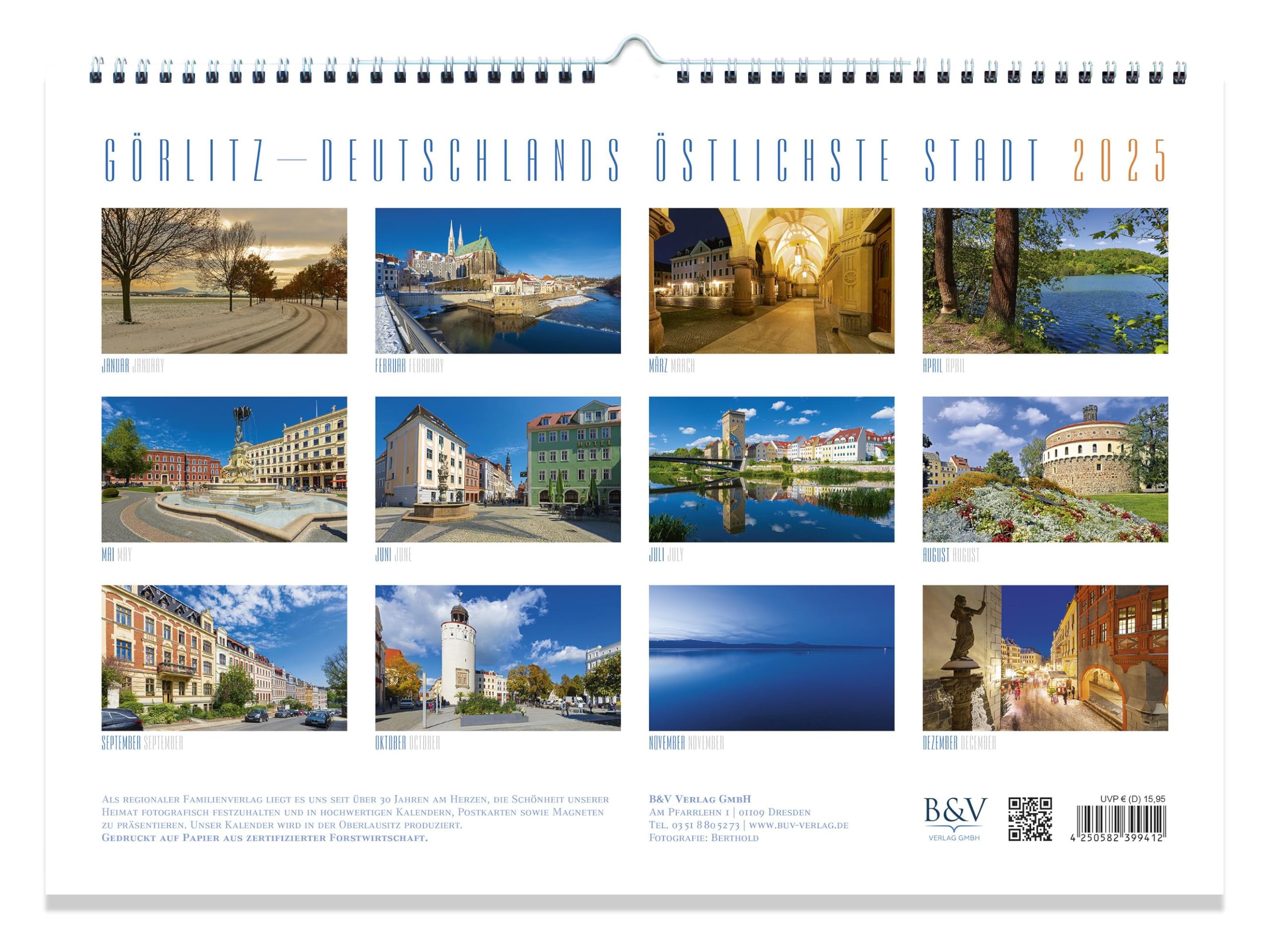 Kalender Görlitz 2026 - Deutschlands östlichste Stadt: Bildkalender / Wandkalender Görlitz 2026 / 42 x 30 cm