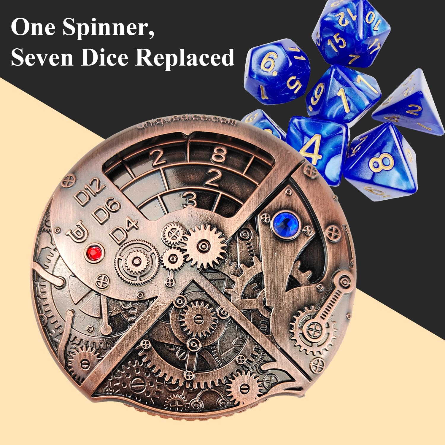 willmove Roulette Dice Spinner, Antique Red Copper, Small - Image 2
