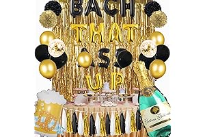 Bachelorette Party Decorations and Balloons Banner for Gold and Black Nash Bachelorette