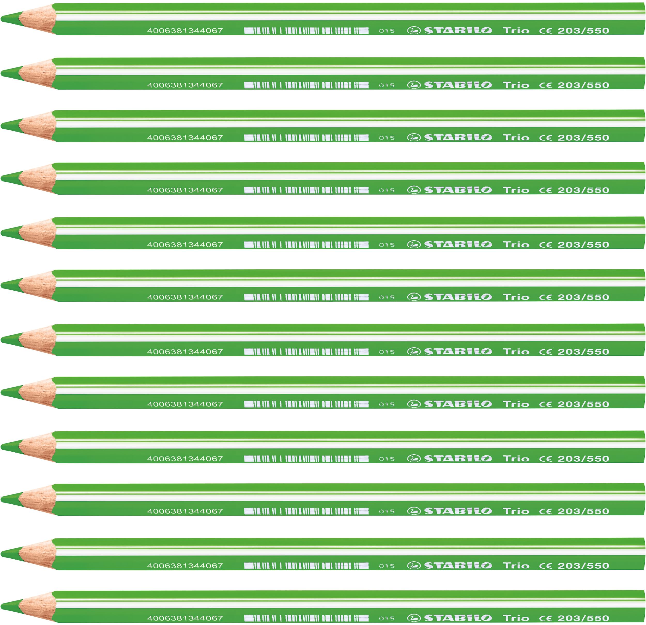 STABILO - Dreikant-Buntstift - Trio dick - 12er Pack - gelbgrün