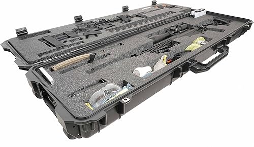 Miniatura 9 de Case Club Funda impermeable precortada para 2 rifles. Se adapta a una precisión y un estándar. Viene con una pequeña caja impermeable y gel de