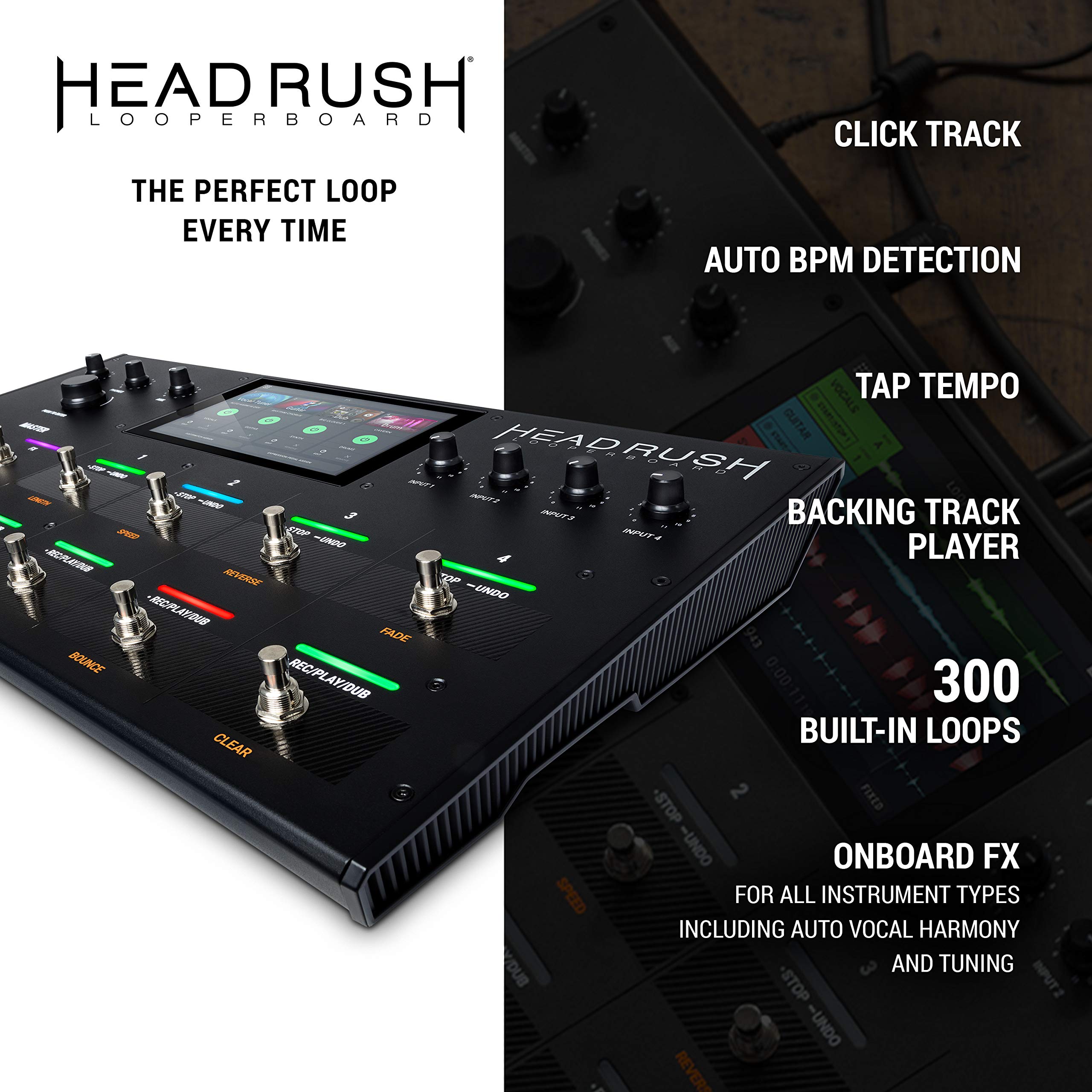 HeadRush Looperboard 4In/4Out Looper with Intelligent TimeStretch