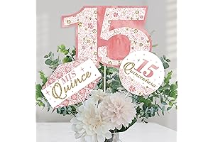Mis Quince Anos Centerpiece Decoration for Sweet 15 Celebration's Table Styling