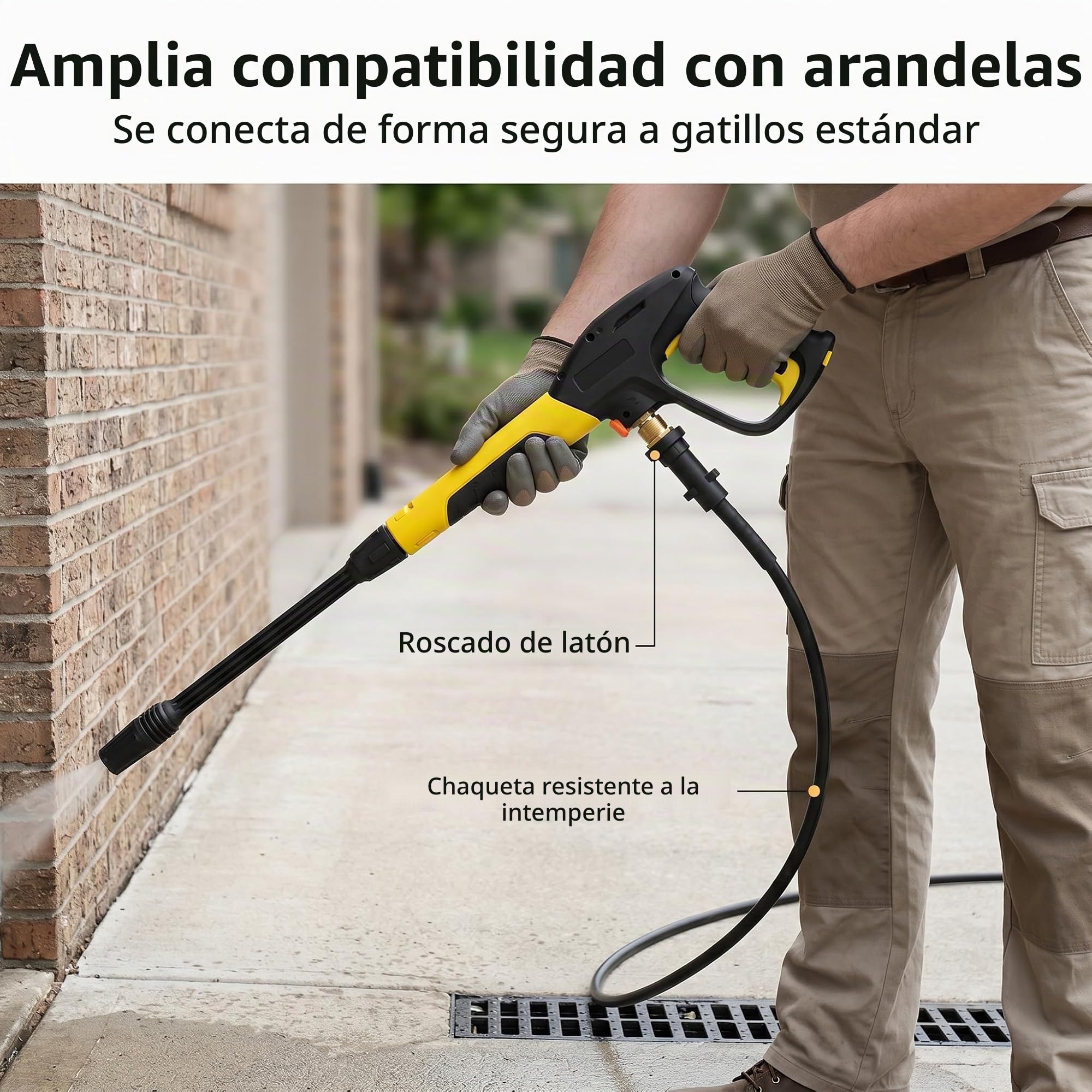 QWORK® Manguera limpieza tubos de alta presión 15M/50FT, 400 Bar/5800PSI desatascador tuberias a presion, compatible con Karcher K2-K7
