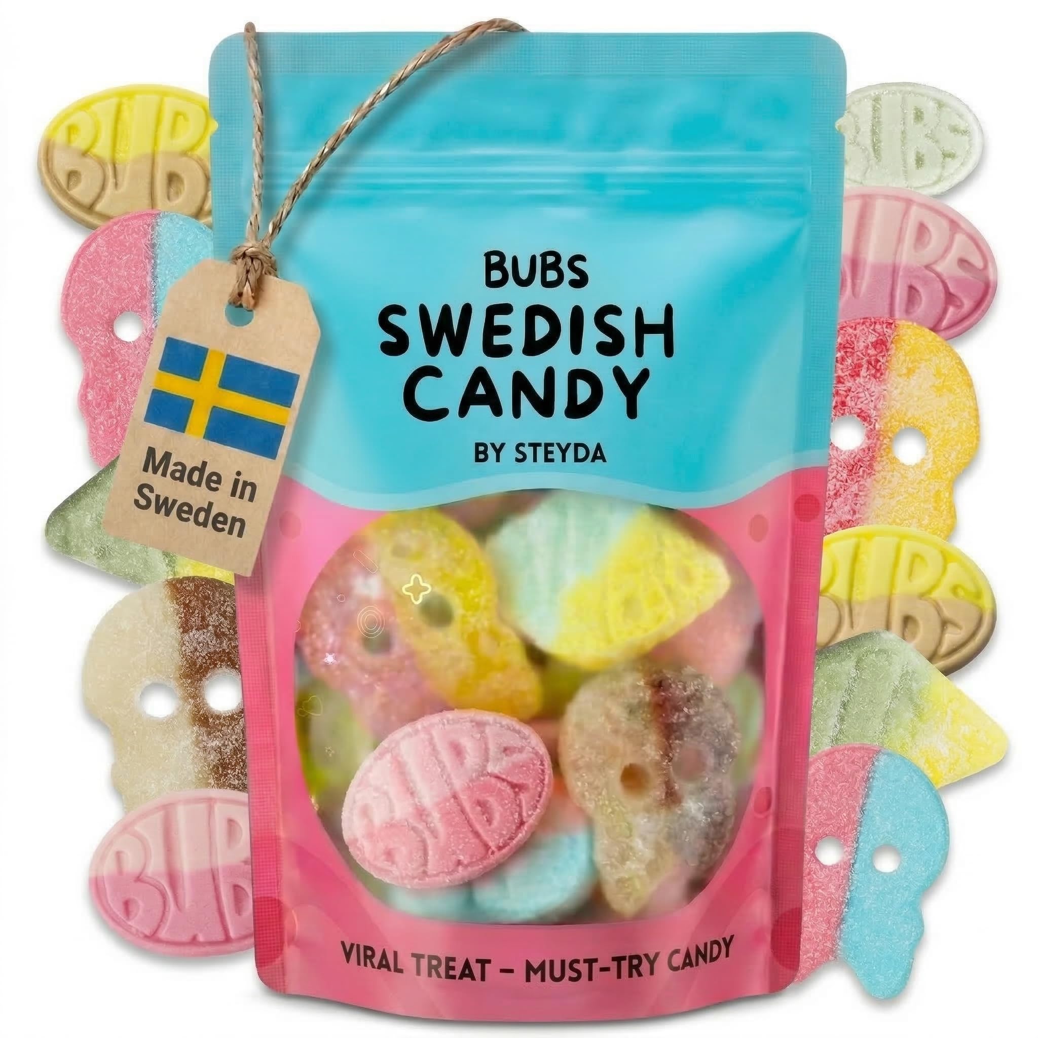 Bubs Swedish Candy 0,5 lb, Swedish Candy Bubs Mix, Skulls, Swedish Godis, Gummy Candy