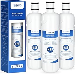 TEEHAY W10413645A Water Filter 2 Replacement, Compatible with Everydrop Filter 2, EDR2RXD1, Whirlpool WHR2RXD1, P9KB2L, P9RFKB2L, Whirlpool WRX986SIHZ, WRF757SDHZ, WRF767SDHZ, WRF736SDAM, 3 Pack