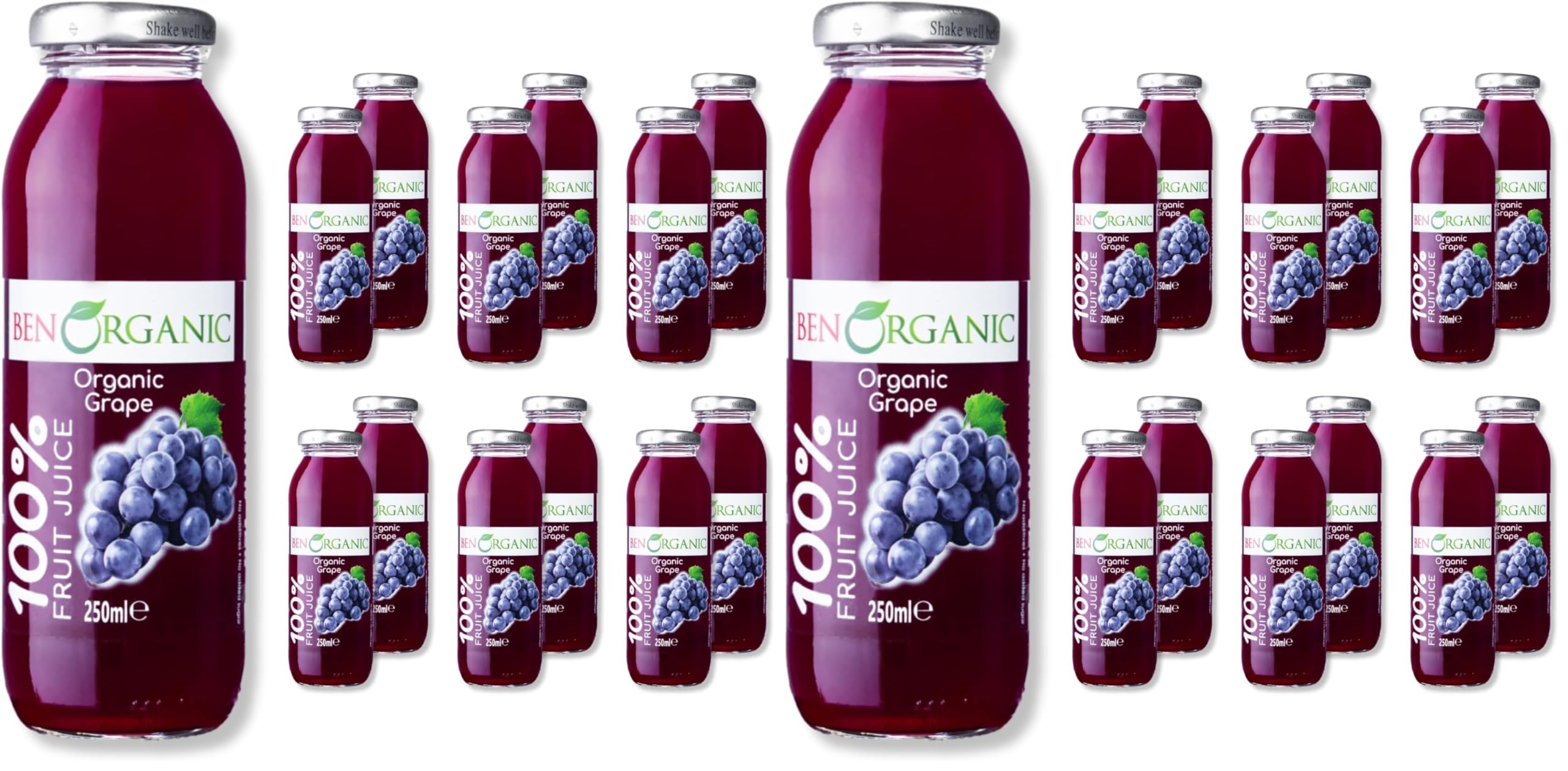 BenOrganic Üzüm Suyu 250 ml Cam Şişe 2li paket