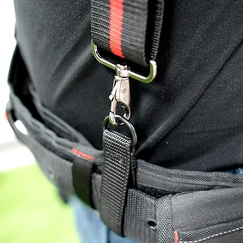 Miniatura 6 de MELOTOUGH Tirantes de trabajo para cinturón de herramientas con soporte grande móvil para teléfono + cinturón de herramientas acolchado con correa