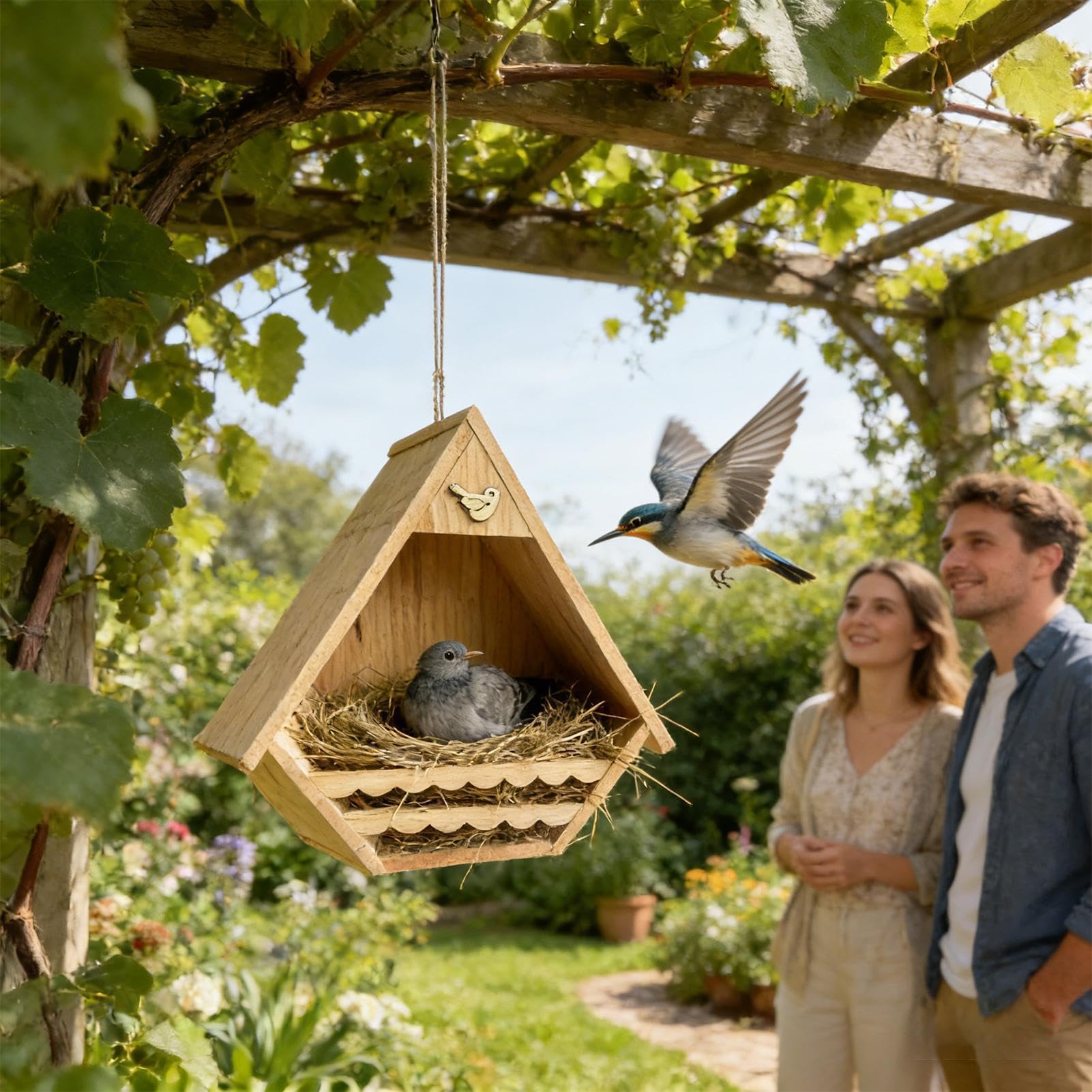 Casa Per Da Esterno, Nidi In Legno, Habitat Di Nidificazione Delle Rondini Per Azzurro Fringuello Passero Rondine Scricciolo Cinciallegra Piccione Giardino Cortile