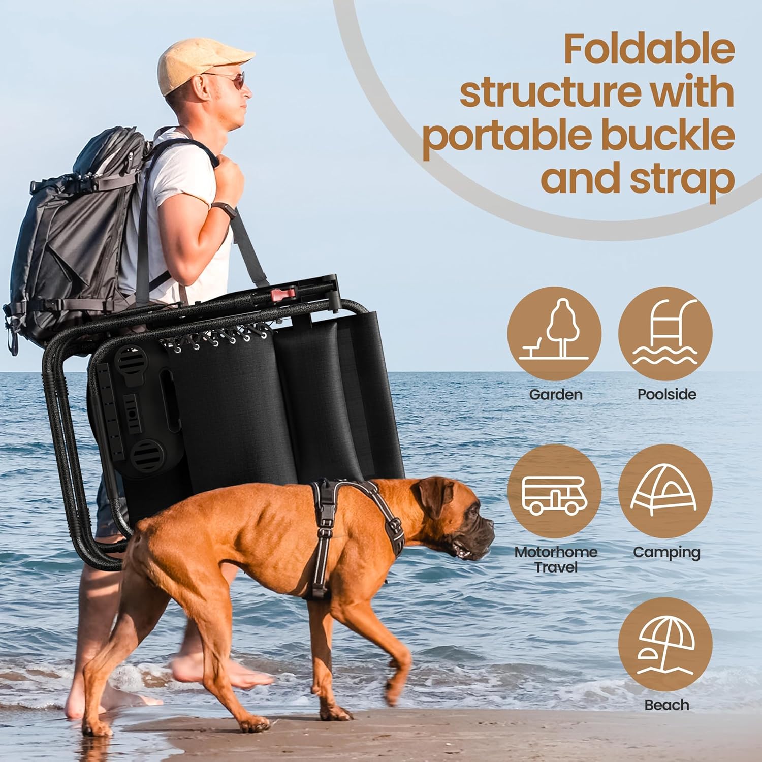 Yaheetech 26" Zero Gravity Recliners Outdoor Adjustable Folding Reclining Lounge Chairs w/Pillows, Cup Holder Trays and Carry Strap for Patio Backyard Beach New Black Set of 2