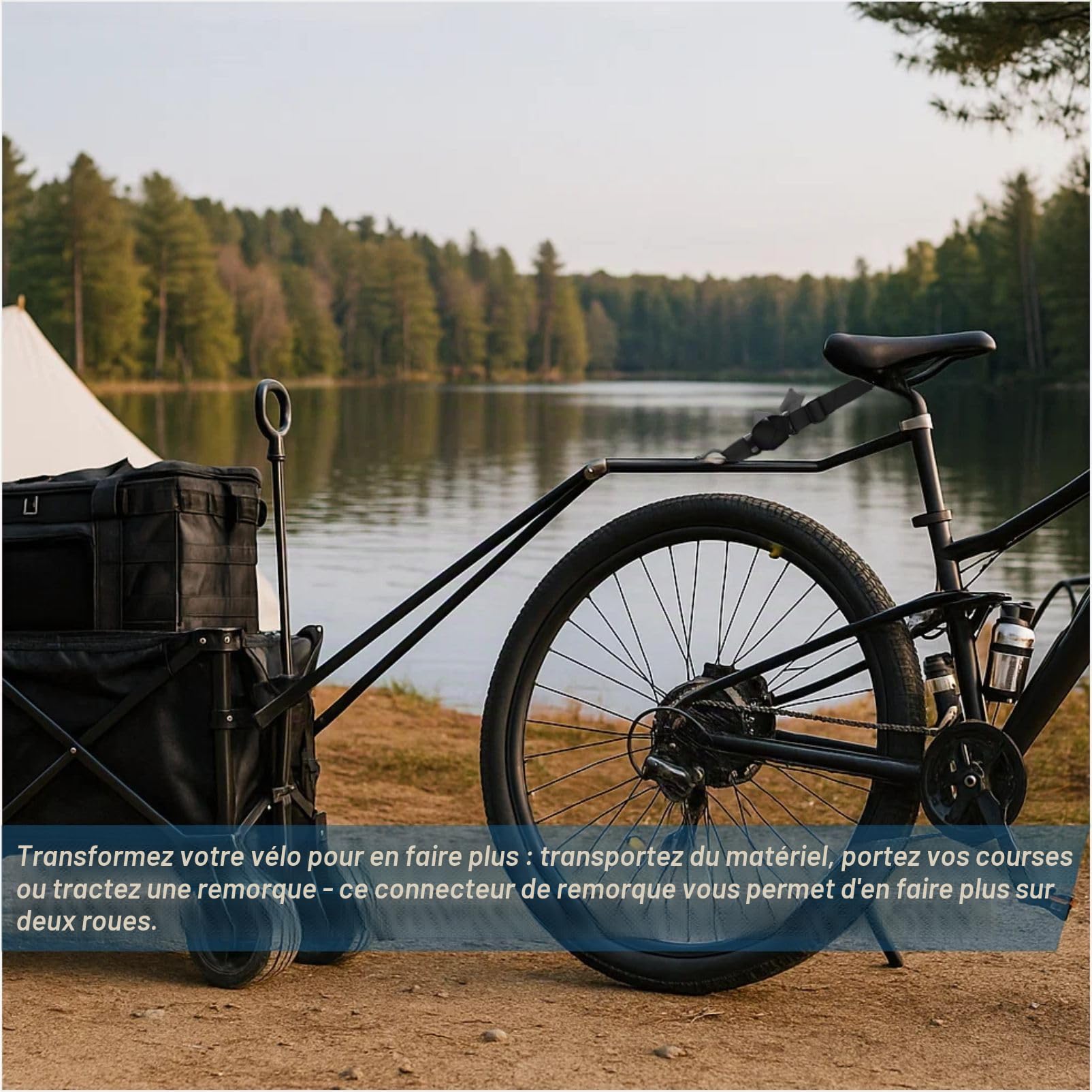 Barre de remorquage de remorque de vélo électrique, Bras d'attelage de remorque Pliable, Compatible avec Les vélos Pliables et électriques