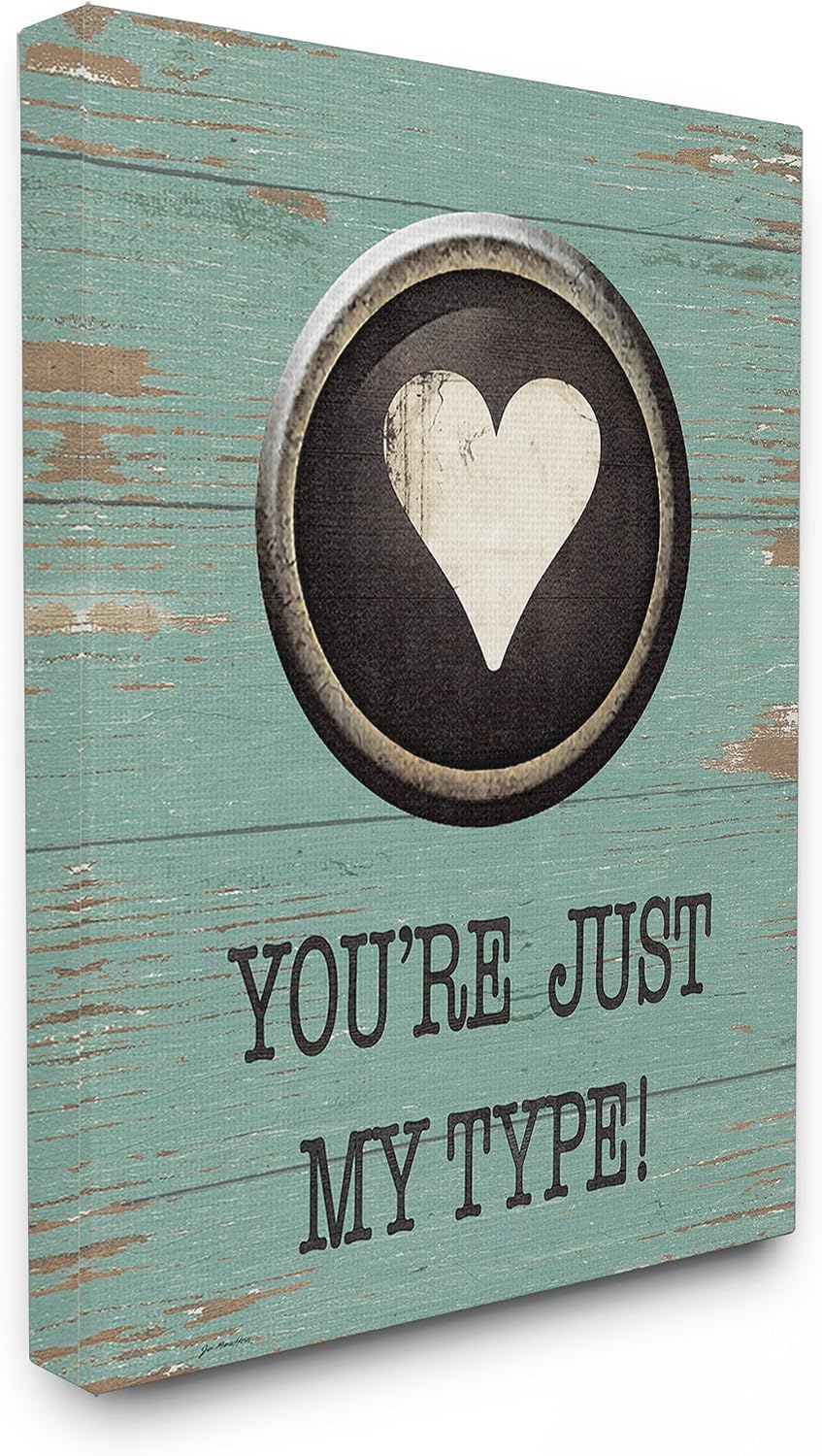 Stupell Industries Just My Type Typewriter Key Heart Framed Giclee Texturized Art, 11 x 1.5 x 14, Proudly Made in USA