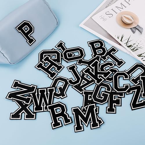 Miniatura 3 de 5 parches de letras para planchar y coser, bordado de 3.14 pulgadas, parches decorativos del alfabeto, parches para planchar en ropa, chaquetas,