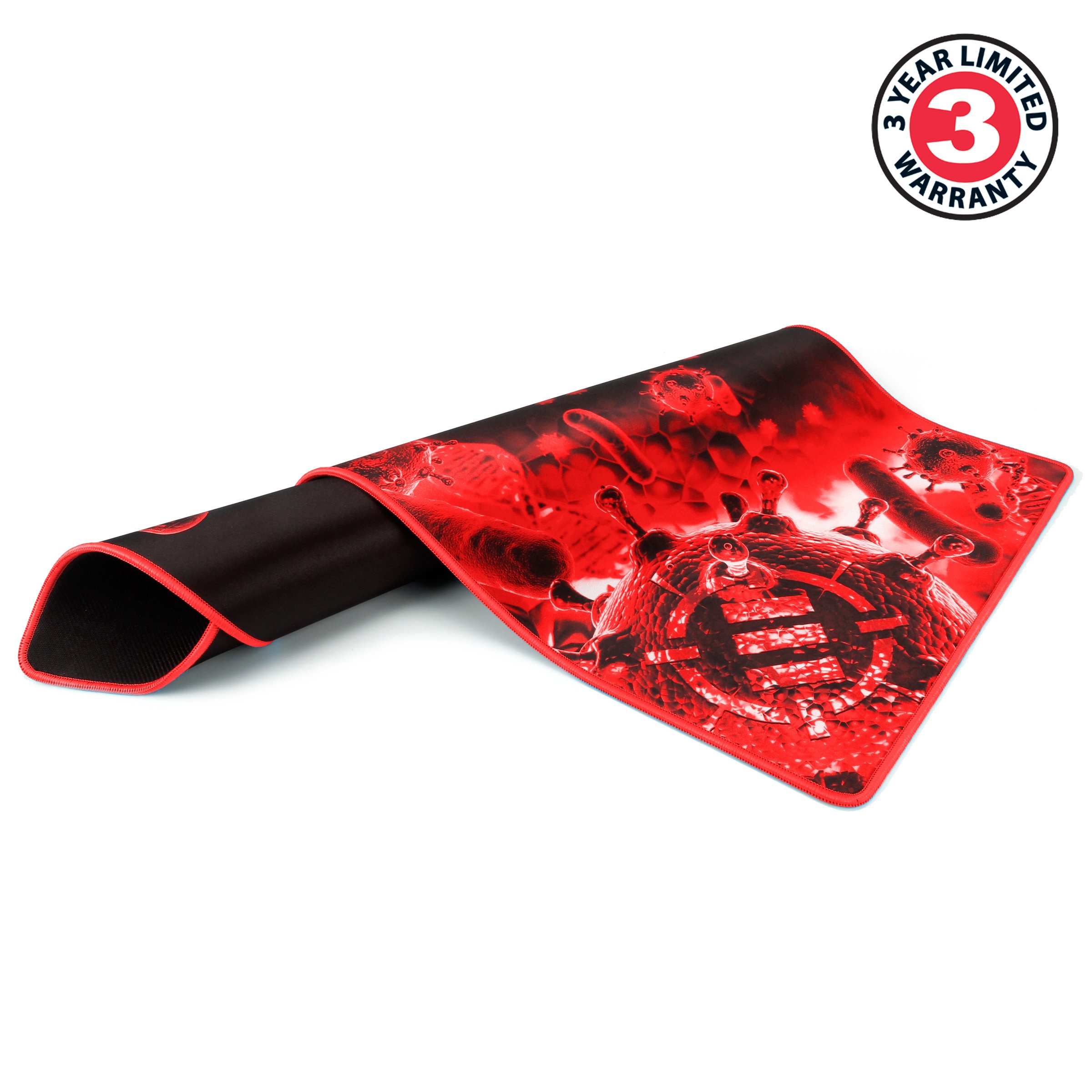 ENHANCE Mouse Pad da Gioco - Tappetino per Mouse XXL (80 x 35 cm) Cuciture Anti-Sfaldamento con Superficie di Scorrimento a Basso Attrito e Supporto Antiscivolo - Rosso