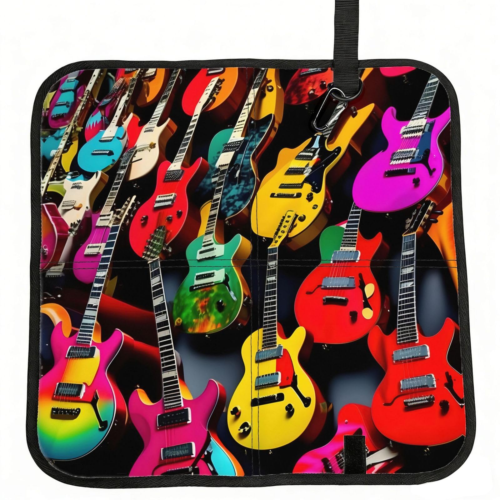YGLHBDPBF Colorful Guitar Print Camping seat cushion,Foldable Sitting Pads,Save Backpack Space for Hiking