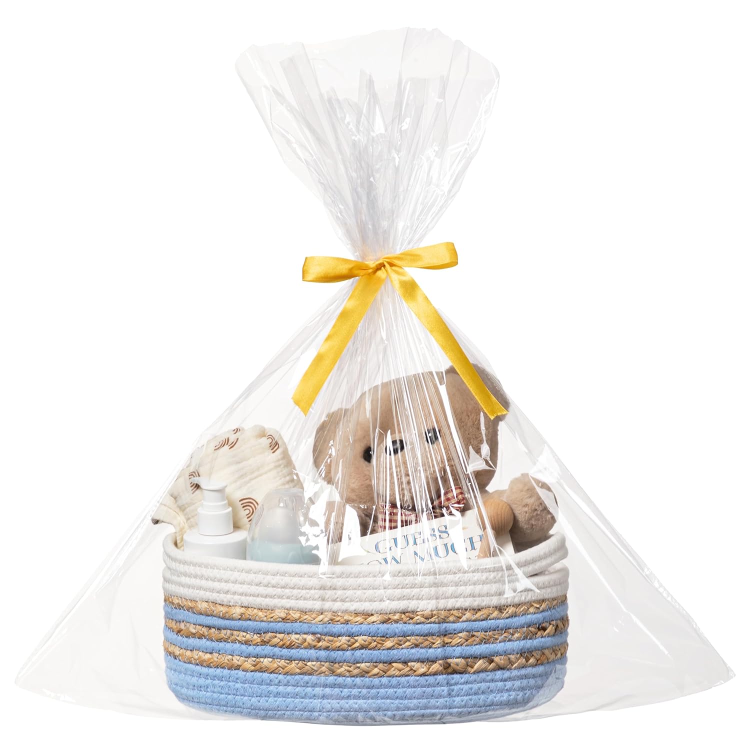 Amazon.com : UBBCARE Small Woven Basket with Gift Bag and Ribbon, Gift Basket Empty for Baby ...