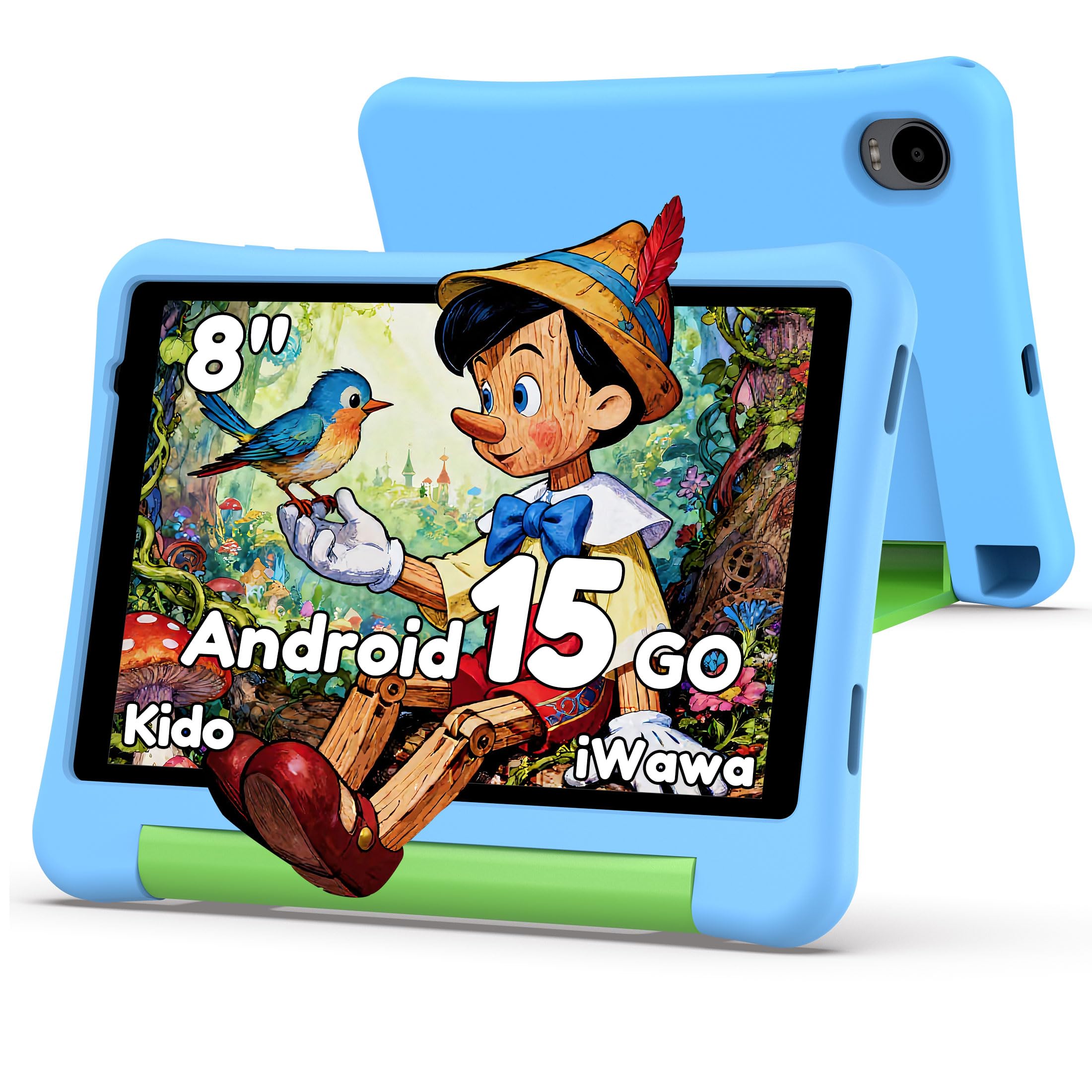 ALLDOCUBE KIDO 8 Zoll Kinder Tablet, Android 15 Go, Unisoc T310, 3GB RAM+32GB ROM, Zwei Lautsprecher, WLAN 5, Bluetooth 5, 5000mAh Akku, 3,5mm Kopfhöreranschluss, iwawa Kindermodus