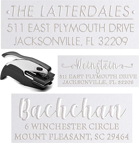 Más de 15 diseños en relieve personalizados con sello de dirección personalizable, sello de invitación de boda, grabado en relieve personalizado, 2