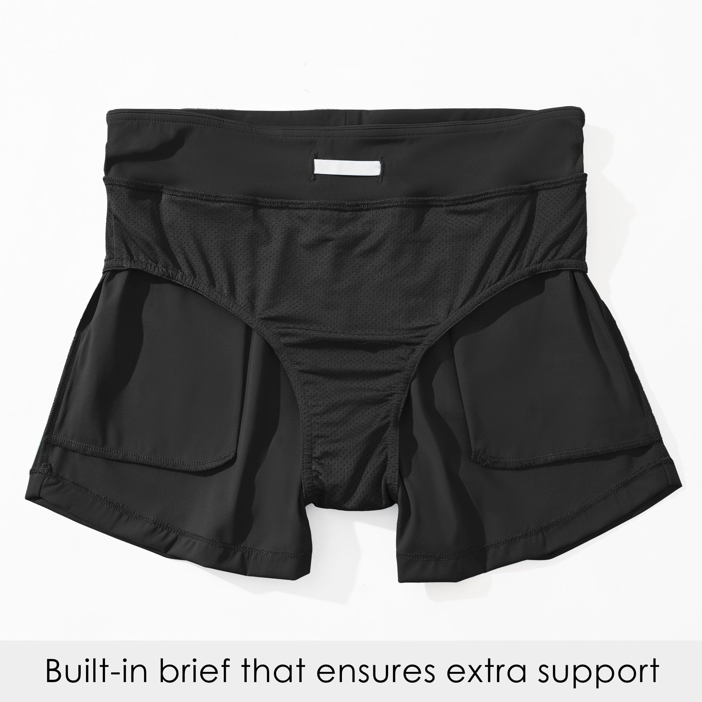 WILLIT Damskie szorty kąpielowe, kąpielówki, kąpielówki, kąpielówki, Tummy Control, szorty plażowe, 3,5 cala, z podszewką