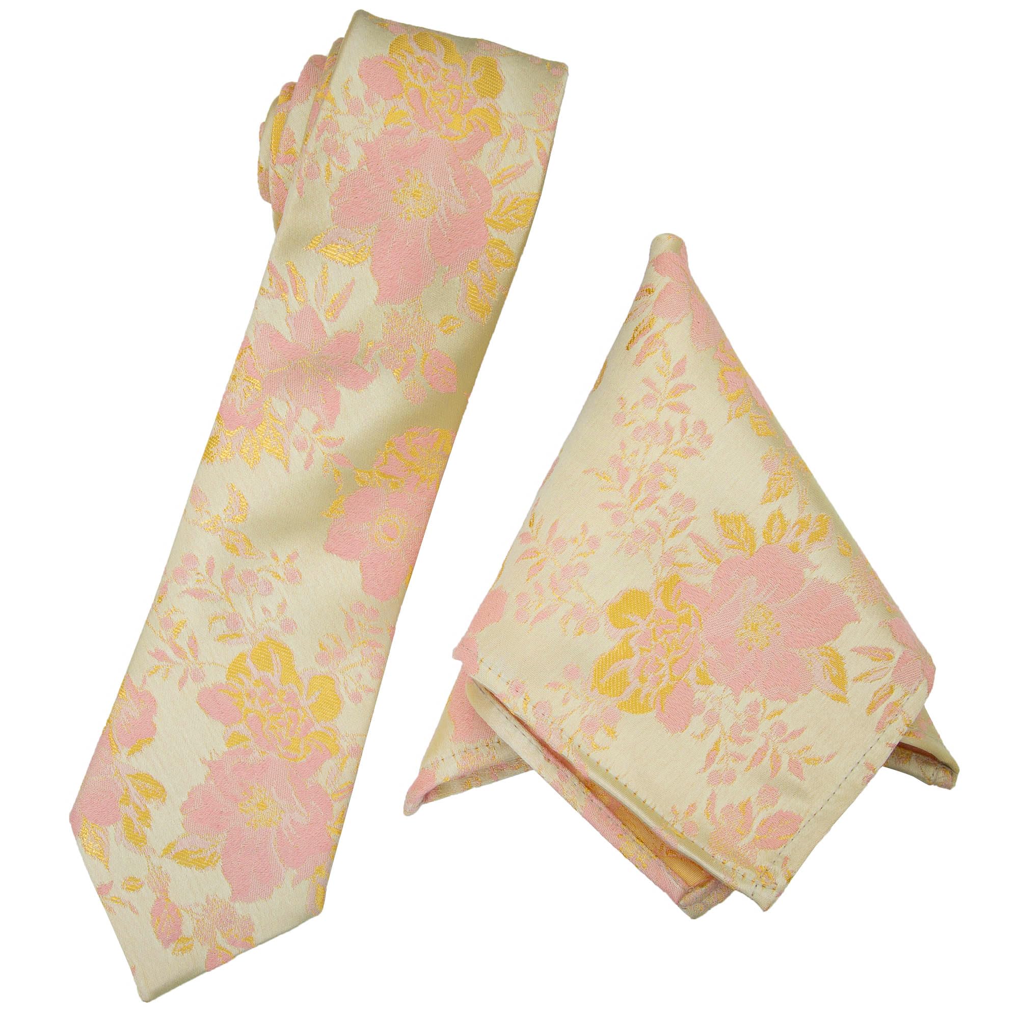 To The Nines Men's Green Floral Microfiber Tie & Pocket Square-picture-17