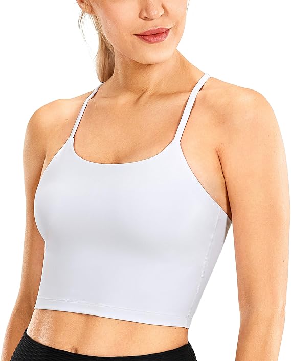 Amazon Crz Yoga タンクトップ レディース ヨガ ブラトップ ロングライン Yバック ノンワイヤー パッド入り レーサーバック フィットネス トレーニング スポーツブラ 通販