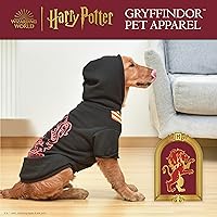 Vista 2 de Harry Potter Gryffindor - Sudadera con capucha para mascotas con bufanda sintética, talla M, accesorios para perros, accesorios para perros