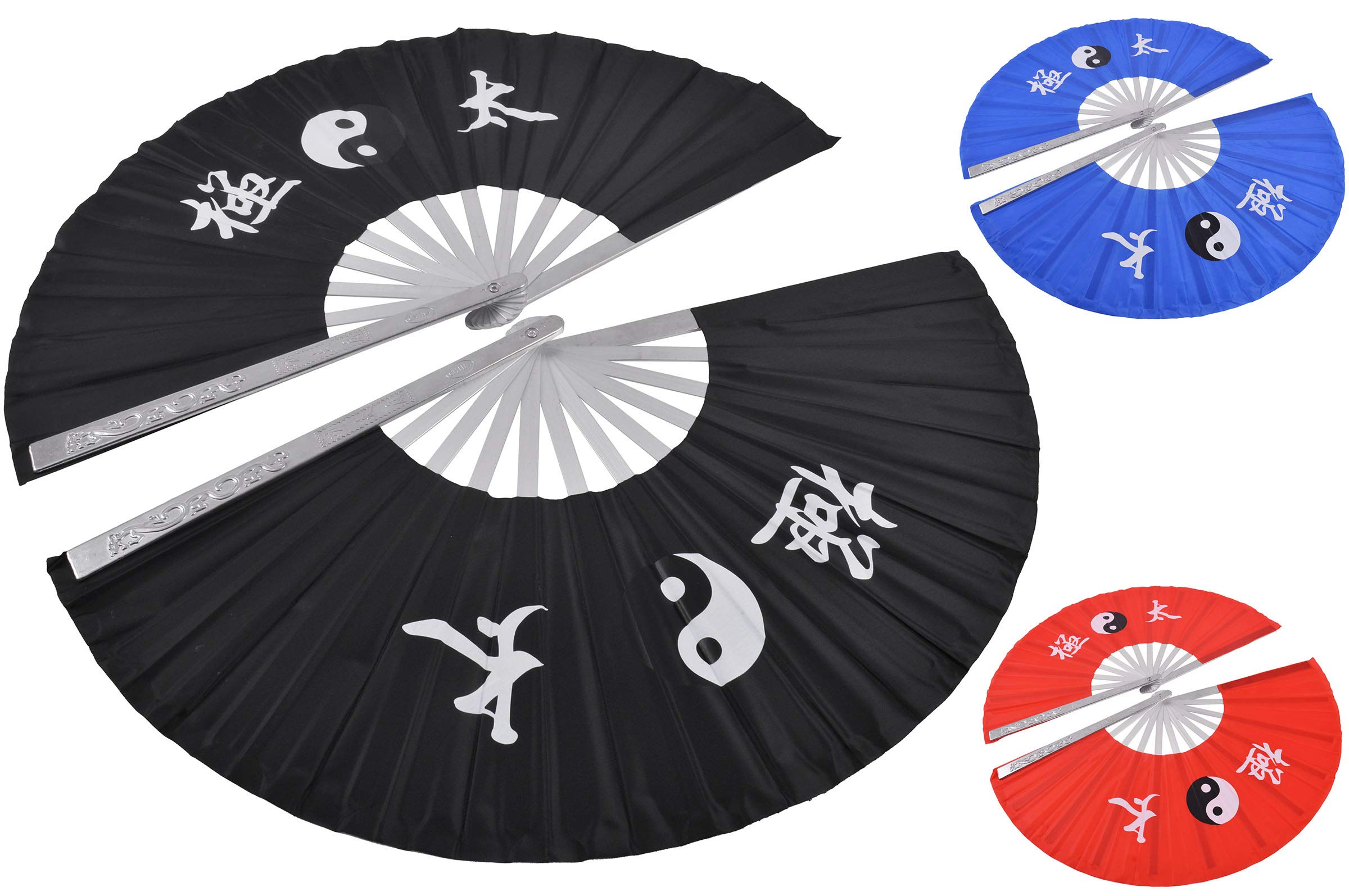 ShenLong - Double Éventail Tai Chi, Aluminium (Haut De Gamme) - Ying Yang
