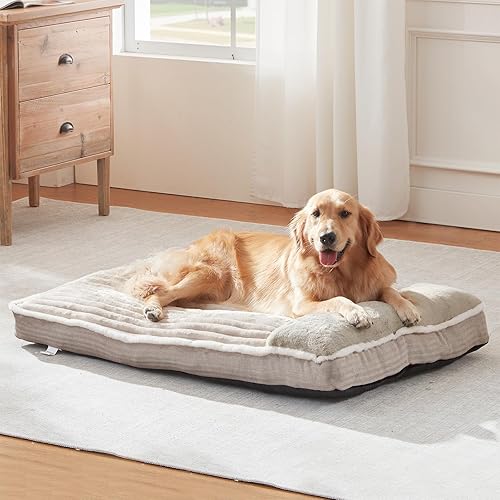Vista 8 de WINDRACING Cama grande para perros con almohada para jaula de perrera, sofá cama para perro, cama súper suave para mascotas, tamaño mediano, Jumbo