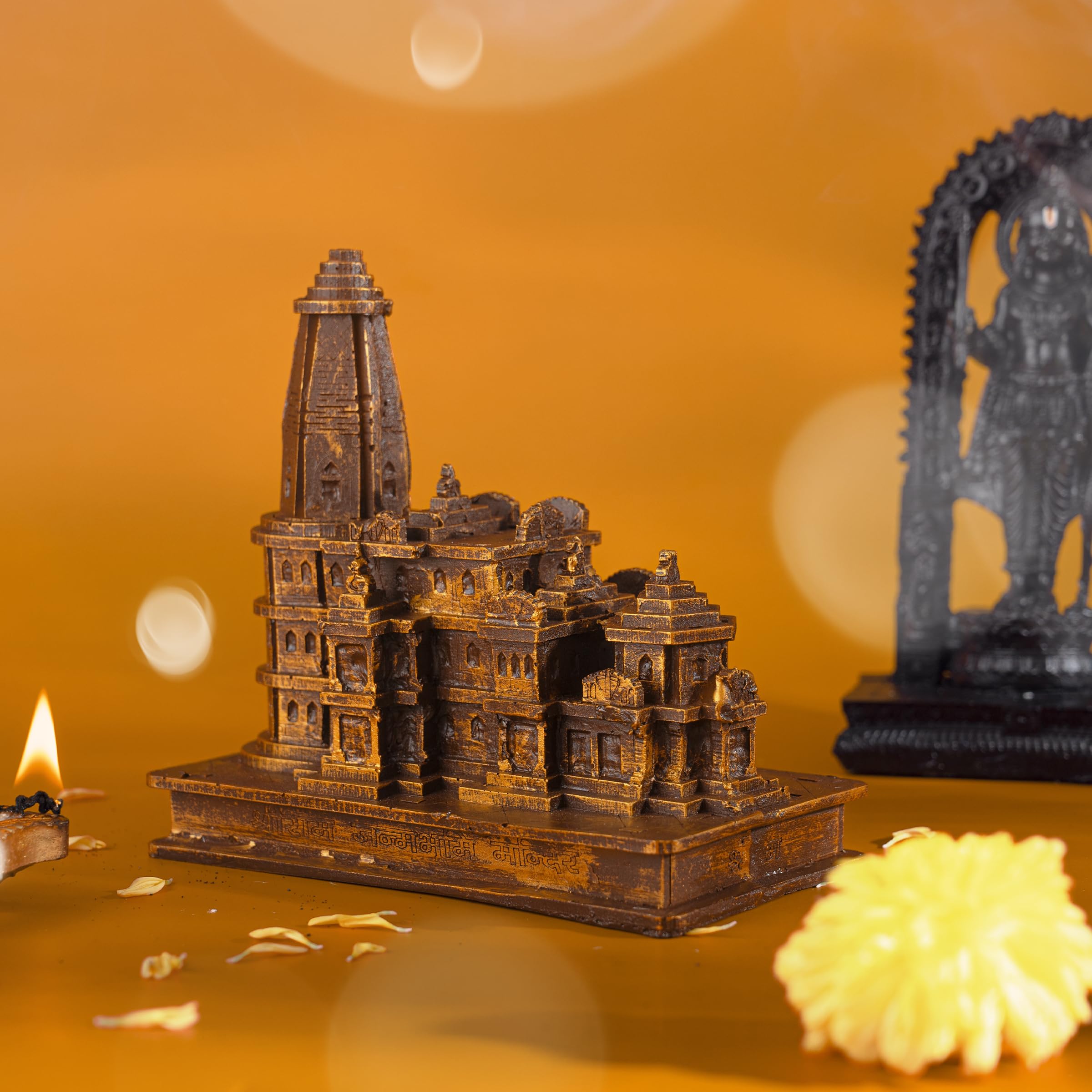 Tarini Gallery God Statue Sculpture Idol Bhagwan Murti Figurine Decorative Showpiece for Home Office Pooja Ghar Temple Dcor and Gifting (Ram Mandir) - Image 2