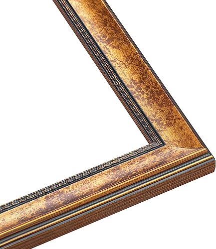 Miniatura 4 de Marco de fotos de madera real dorada de 27 x 27 pulgadas de ancho de 1.25 pulgadas  Profundidad del marco interior de 0.5 pulgadas  Marco de fotos
