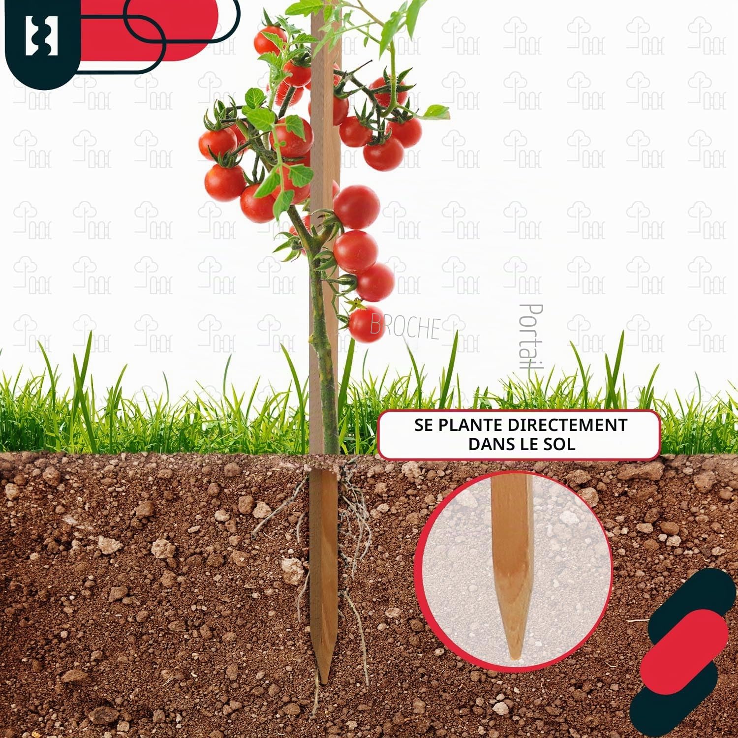 KOTARBAU® 20 Pièces Tuteur Tomate - Bois de Hêtre - 120 cm - Naturel - Tuteur Plante - Piquet de Jardin - Poteau Bois - Piquet Tomate - Support Plante Grimpante